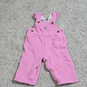 Carhartt Kids Overalls in Bright Pink